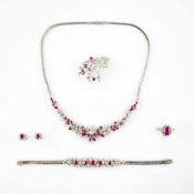 Parure with rubies and diamonds