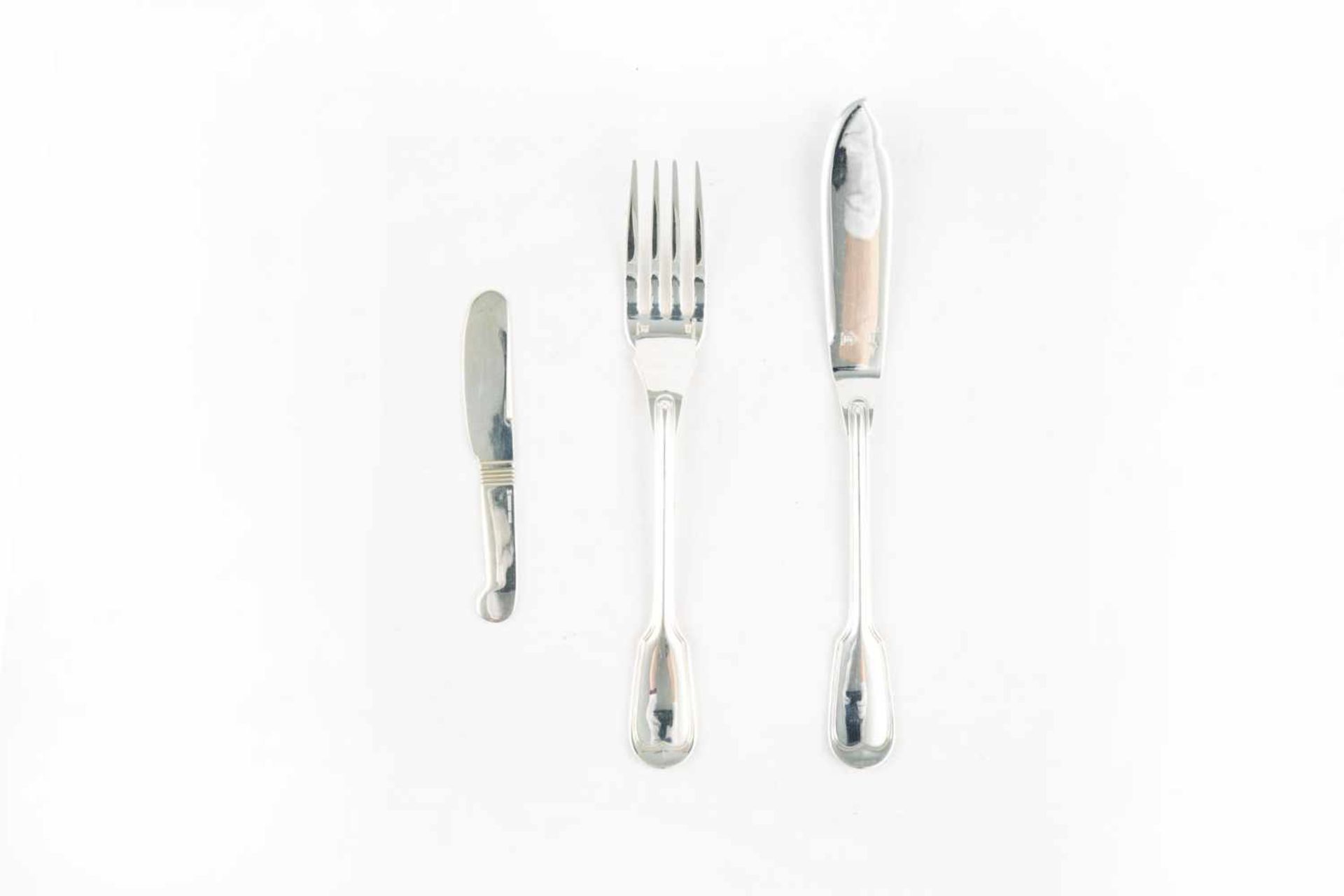 Fish cutlery for 12 people - Image 3 of 7