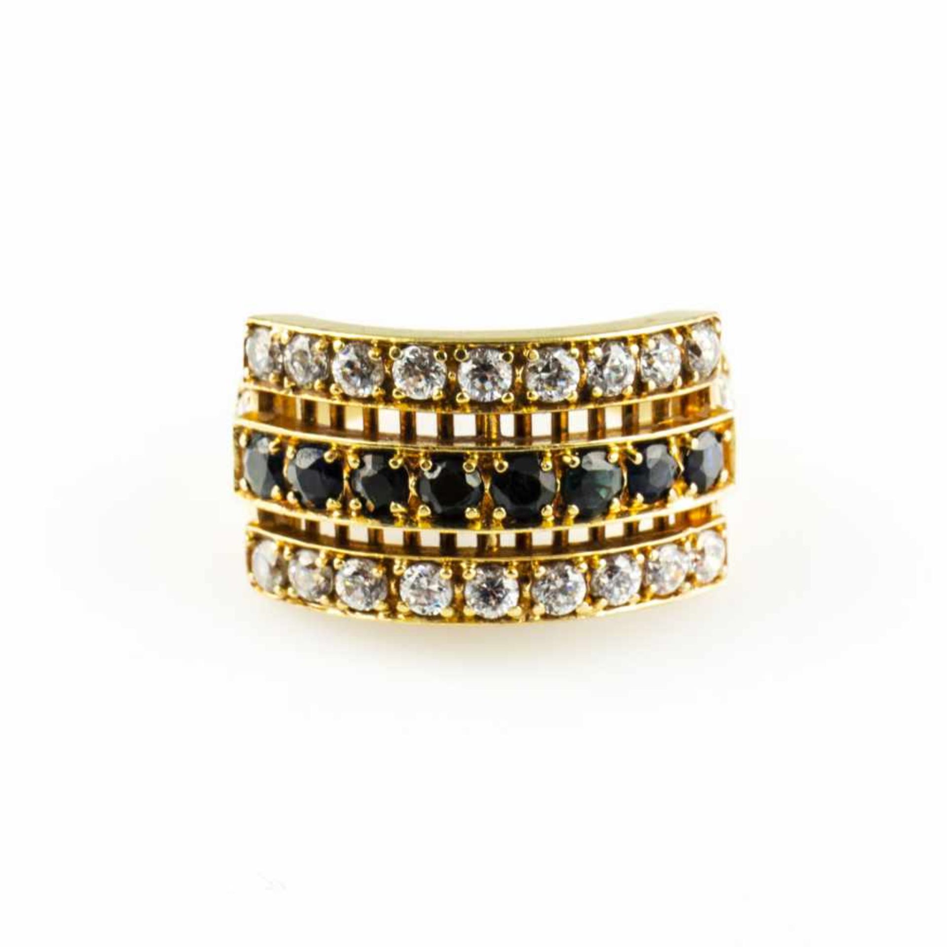 Ladies ring585 yellow gold, with 24 brilliants, total approx. 0.70 ct, vs-p1, JL, 8 faceted dark - Bild 2 aus 6