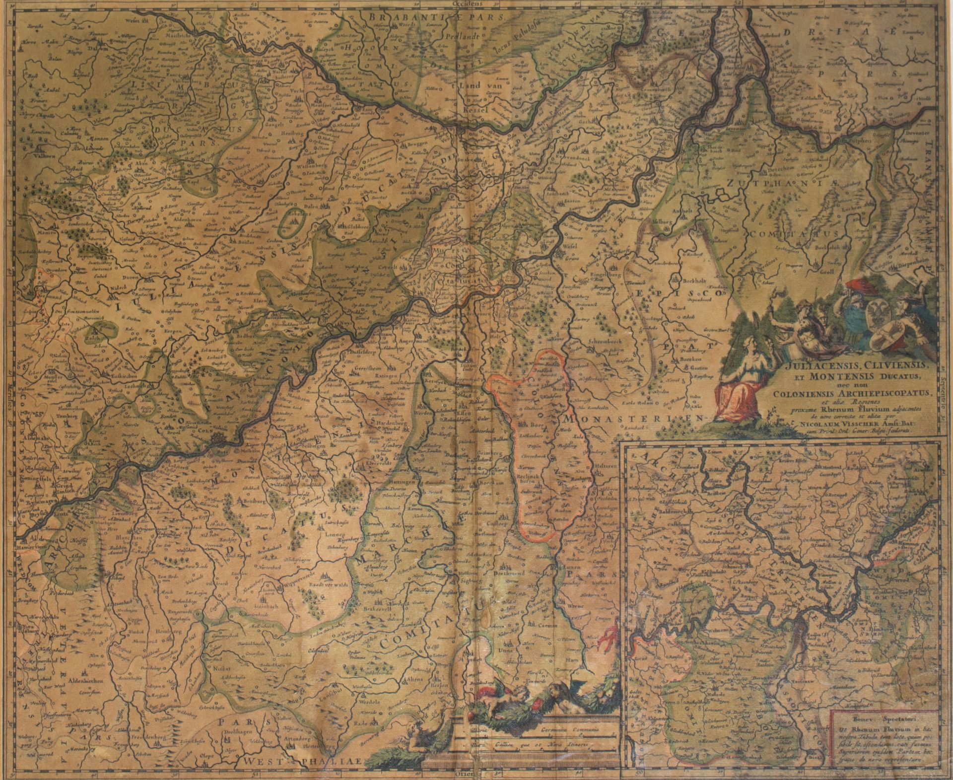 Karten Deutschland, Topografie (17./18. Jh.)6-tlg., 1) 'Thuringia Landgraviatus', Kupferstich, um - Bild 2 aus 4