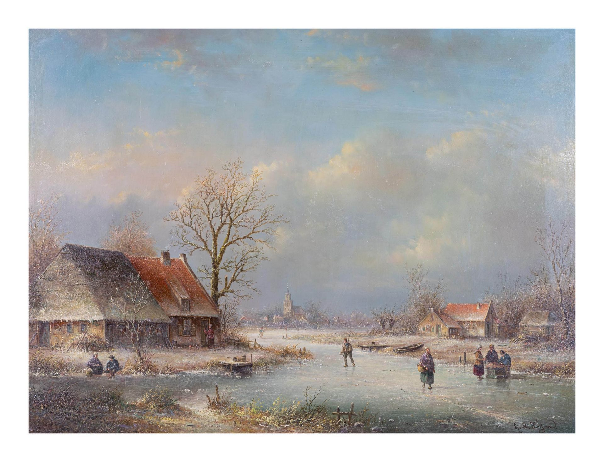 Léon Arie Feyen (1947 Niederlande)Winterlandschaft, Öl auf Holz, 30 cm x 40 cm, unten rechts