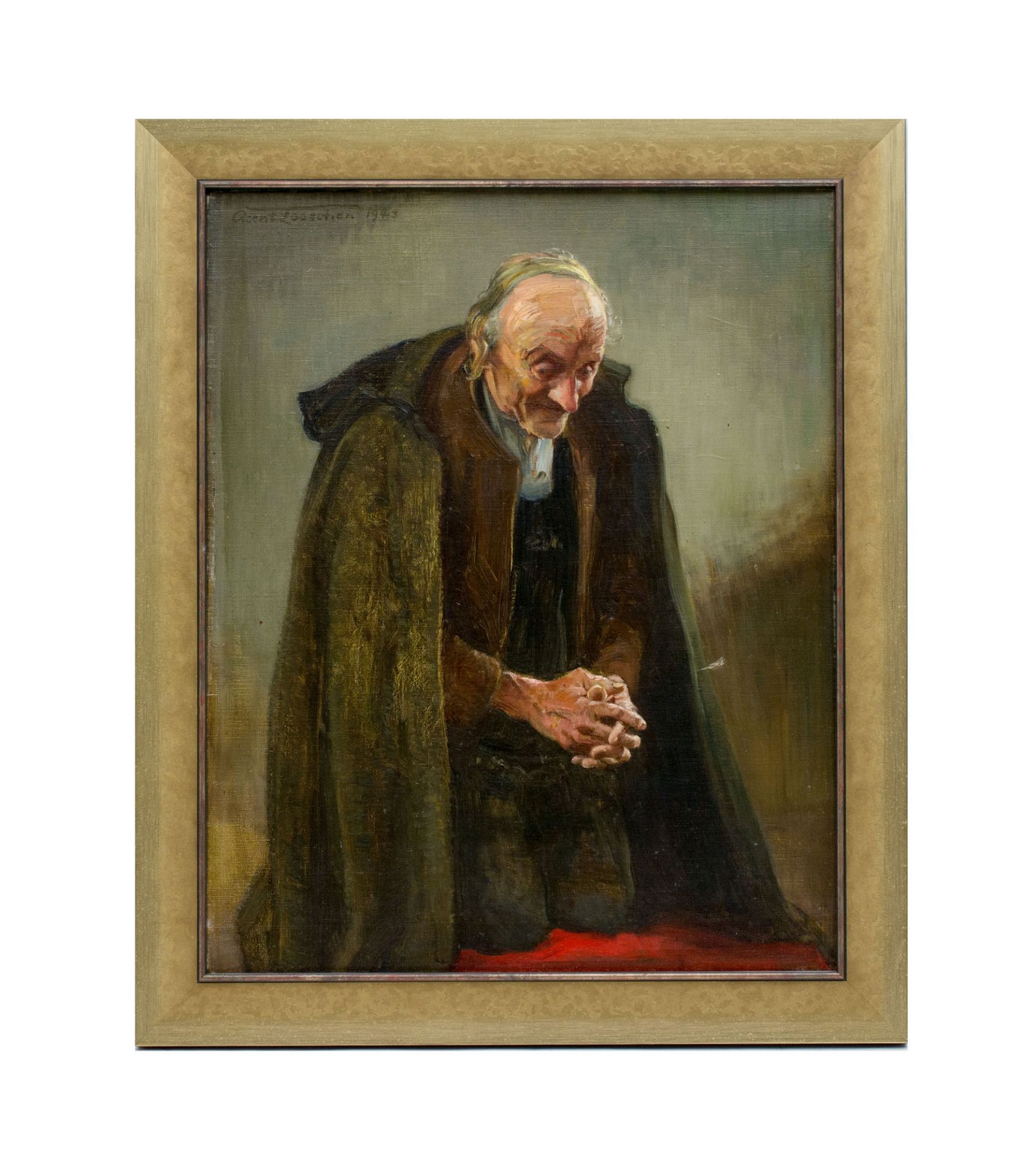 Reent Looschen (1893 Berlin - 1945 ebenda)Betender, Öl auf Leinwand, 51 cm x 41 cm, oben links - Bild 4 aus 5