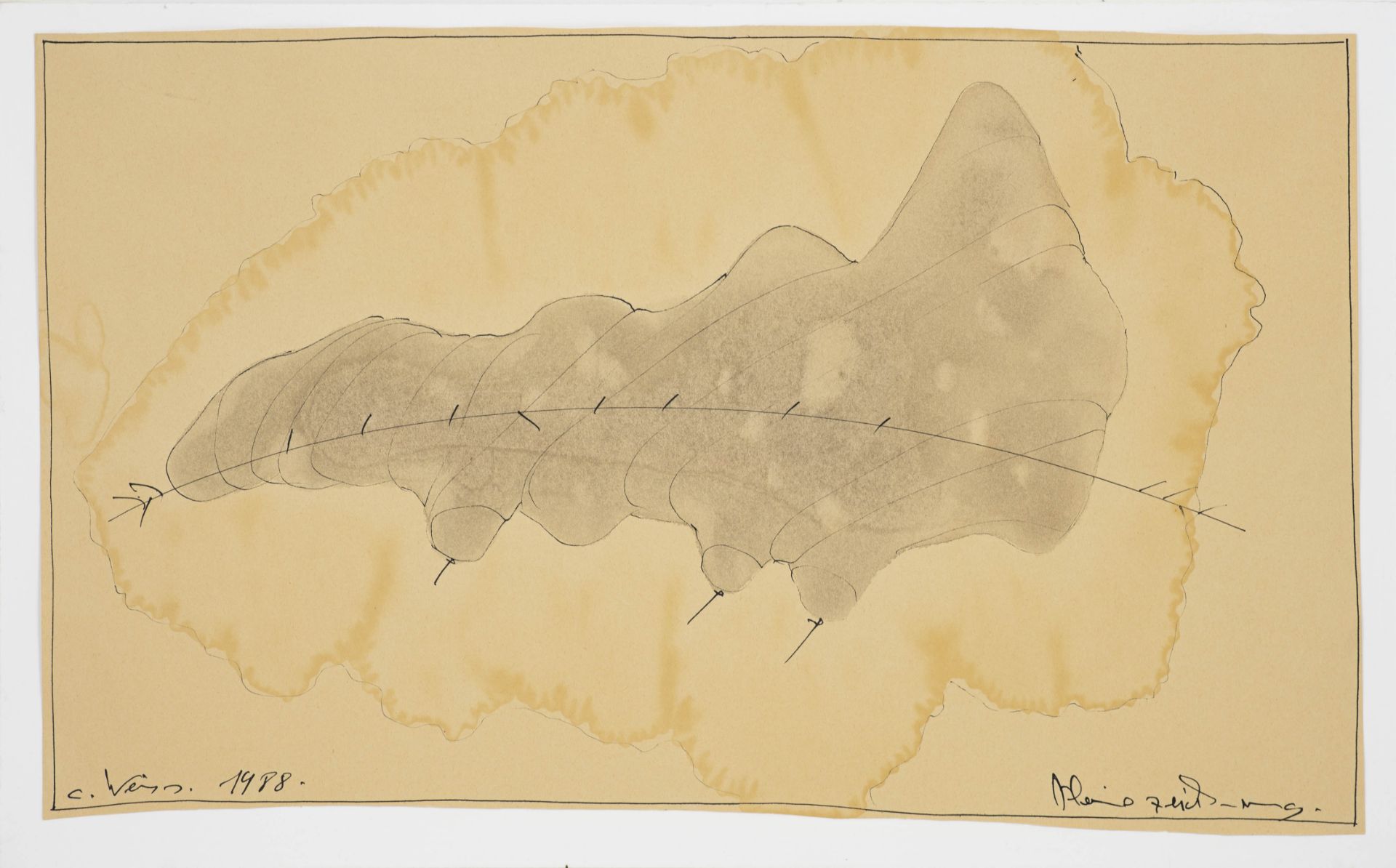 Clemens Weiss (1955 Düsseldorf) (F)Ohne Titel, Aquarell auf Papier, 33 cm x 55 cm Bildmaß, unten - Bild 2 aus 2