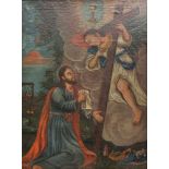 Unbekannter Künstler (18. Jh.)Jesus Christus am Ölberg, Öl auf Leinwand auf Platte, 92 cm x 66 cm,