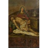 Unbekannter Meister (17. Jh./18. Jh.)Kreuzabnahme Jesu, Öl auf Holz, 79,5 cm x 50 cm, partiell mit