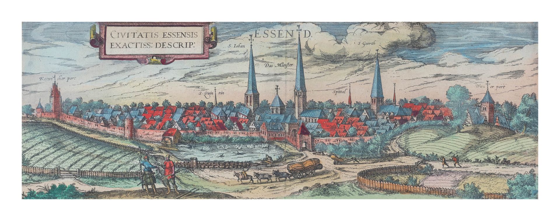 Konvolut Karten und Stadtansichten (16.-17. Jh.)5 tlg., Essen 'Civitatis Essensis Exactiss: - Bild 4 aus 9