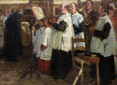 Louis Azema (1876 Agde - 1963 Paris) (F)Die Chorprobe, Öl auf Leinwand, doubliert, 60 cm x 80 cm,