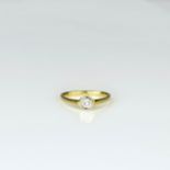 Solitärring585 Gelbgold, mit zentralem Brillant, 0,25 ct, H-I, vvs, Ringdurchmesser 18 mm, Gewicht