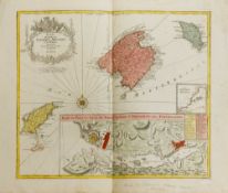 Karten Balearen (18. Jh.)2-tlg. 'Saint Philippe' und 'Carte des Isles de Maiorque, Minorque et d'