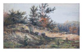 Friedrich Philipp Schmöle (1844 Frankfurt - 1924 ebenda)Waldlandschaft, Öl auf Leinwand auf Pappe,