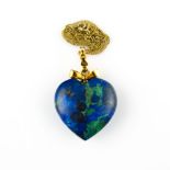 Kette mit AnhängerKette 333 Gelbgold, Anhänger 585 Gelbgold, ein Lapislazuli in Herzform, Anhänger