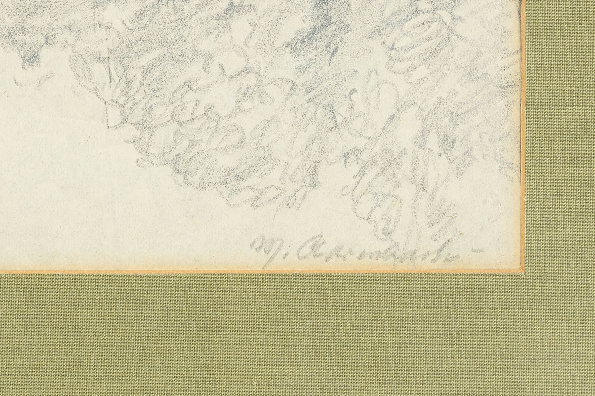 Max Clarenbach (1880 Neuss - 1952 Wittlaer)Am Niederrhein, Bleistift auf Papier, 24 cm x 33,5 cm - Bild 2 aus 3