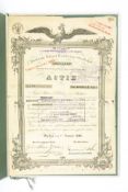Aktie der Preussischen National-Versicherungs-Gesellschaft1846, Namensaktie über 400 Taler,