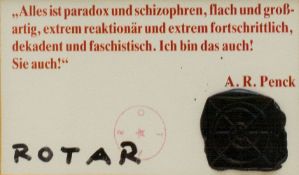 ROTAR (1926 Berlin - 1999 Düsseldorf) (F)A. R. Penck Zitat, Farboffsetdruck auf Papier, 6,5 cm x