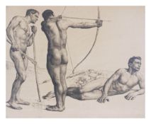 Erich Wolfsfeld (1884 - 1956)'Three Archers', Radierung auf Papier, 65,5 cm x 79 cm Plattenmaß,