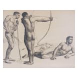 Erich Wolfsfeld (1884 - 1956)'Three Archers', Radierung auf Papier, 65,5 cm x 79 cm Plattenmaß,