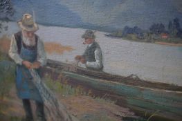 Anna Beyer (1867 Alzey - 1922 Darmstadt)Weite Landschaft, Öl auf Leinwand auf Platte, 69 cm x 79 cm,
