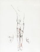 Roman Brichcín (1958 Plzen)Figürliche Darstellungen, Aquarell/Tusche auf Papier, 45,2 cm x 34 cm
