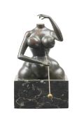 Rudolf Hausner (1914 Wien - 1995 Mödling)Anima, 1977, Bronze, schwarz patiniert, auf Marmorsockel,