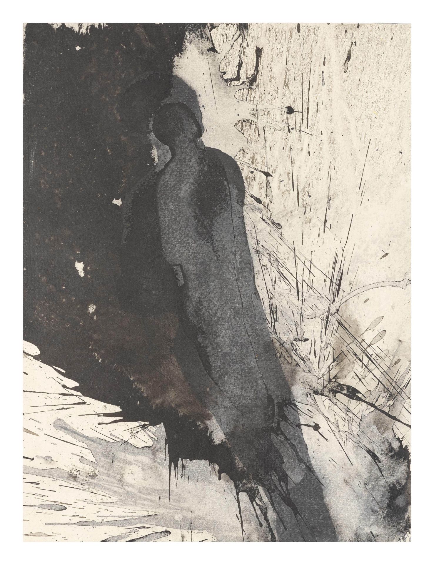 Michael Morgner (1942 Chemnitz) (F)Mensch, 1988, Mischtechnik auf Papier, 47,5 cm x 35,5 cm