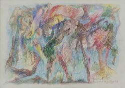 Bernard Schultze (1915 Schneidemühl - 2005 Köln) (F)'Mauri 1', Farbstift auf Papier, 21 cm x 29,5 cm