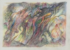 Bernard Schultze (1915 Schneidemühl - 2005 Köln) (F)'Mauri 2', Farbstift auf Papier, 21 cm x 29,5 cm