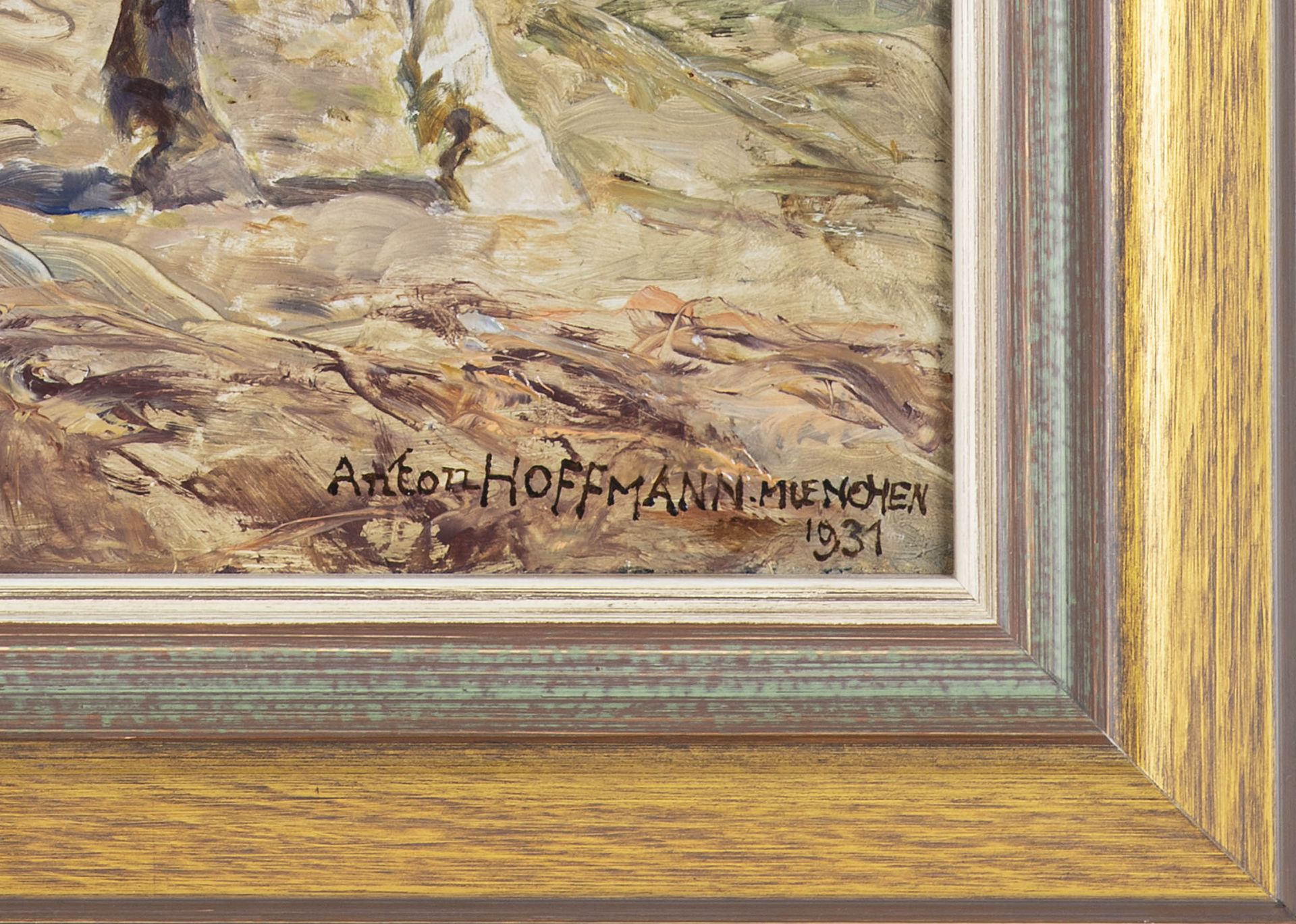 Anton Hoffmann (1863 - 1938)Vor der Schlacht, Öl auf Holz, 37,5 cm x 26,5 cm, Sichtmaß unten - Bild 3 aus 3