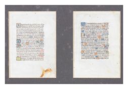 Handschrift aus Stundenbuch2 tlg., Handschriften auf Pergament, beidseitig beschrieben, Initialen