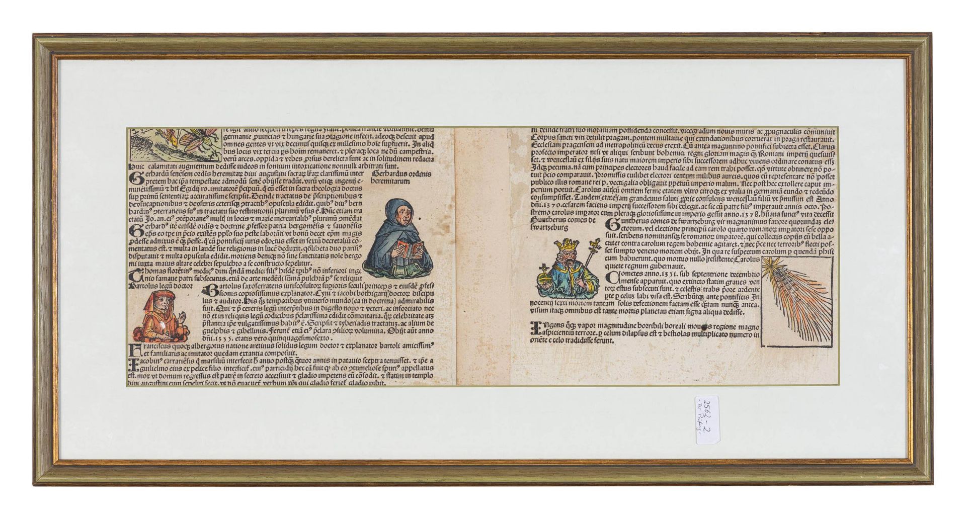 Hartmann Schedel (1440 Nürnberg - 1514 ebenda)Prag/ Praha, Holzschnitt, altkoloriert, auf Papier, - Bild 4 aus 4