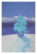 Raoul Martinez (1976 Paris - 1973 Neuilly-sur-Seine)'Blaue Blume', 1970, Öl auf Leinwand, 75 cm x 55