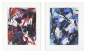 Konrad Winter (1963 Salzburg)2 abstrakte Kompositionen, 1990, Pastell auf Papier, je 66 cm x 50 cm