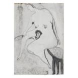 Thomas Hartmann (1950 Zetel) (F)'Schafskopf', 1996, Zeichnung und Aquarell auf Papier, 29 cm x 20,