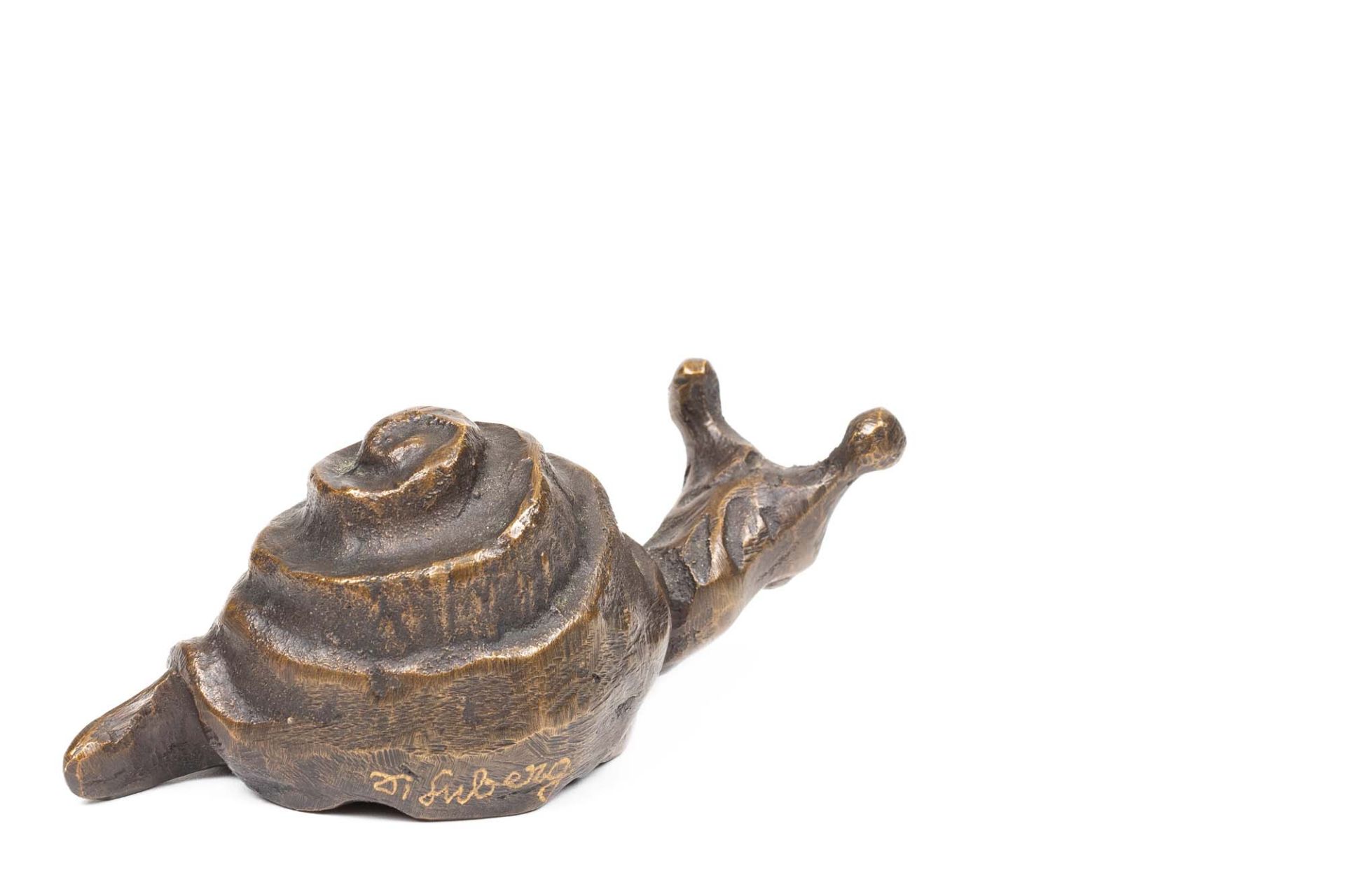 Jürgen Suberg (1944 Korschenbroich)Schnecke, Messing patiniert, Höhe 4,3 cm, auf der Figur - Bild 3 aus 3