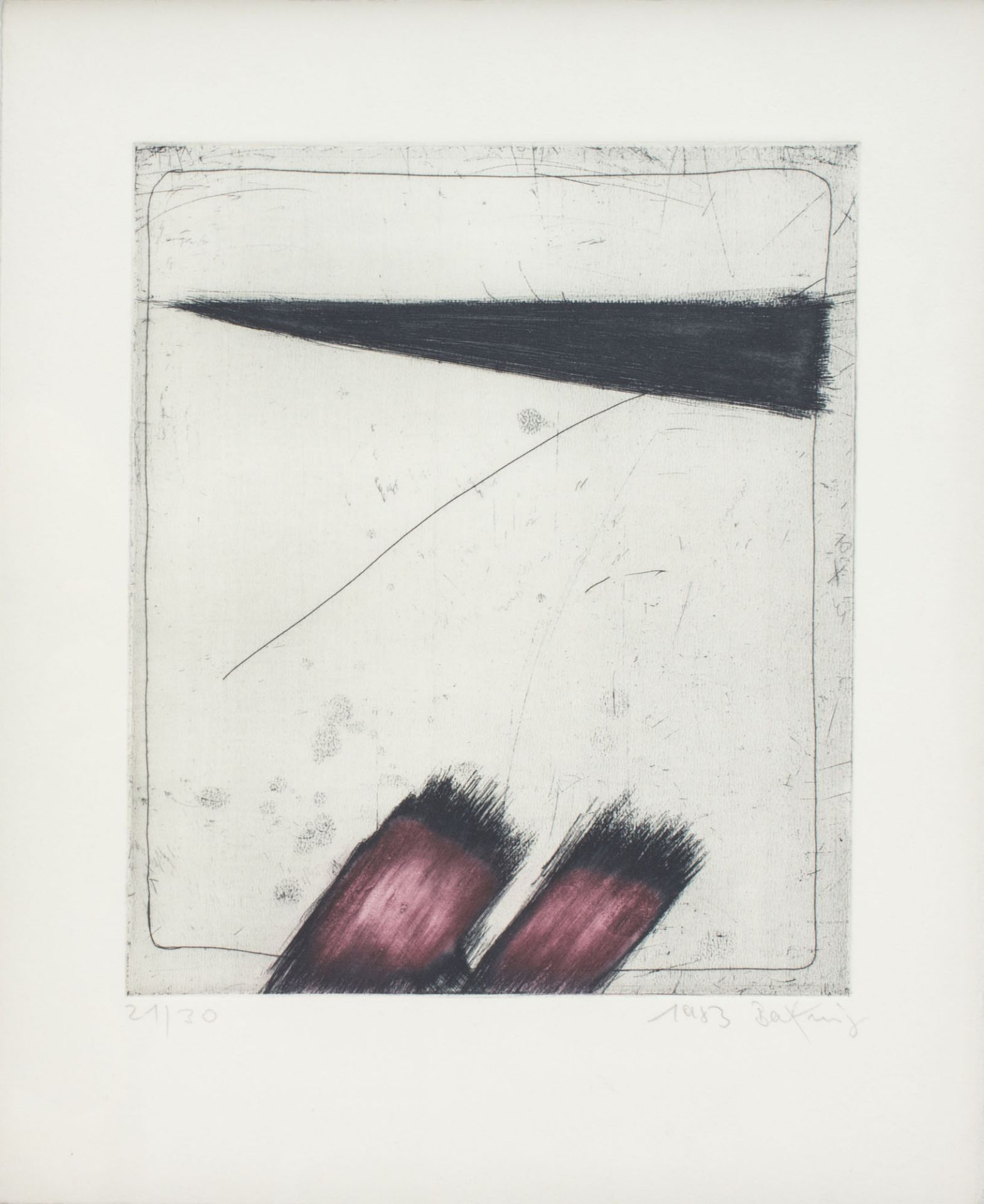 Horst Becking (1937 Hagen)Paar abstrakte Kompositionen, Farbradierungen auf Bütten, 39,5 cm x 32,5