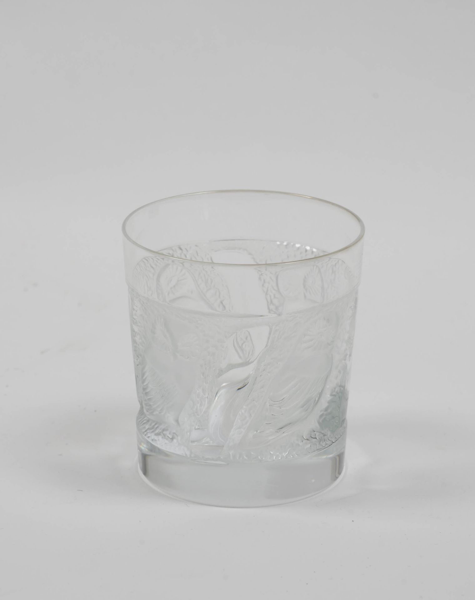 Cognac-Karaffe mit Gläsern 'Collection Hulotte'Lalique, 20. Jh., Glas, partiell mattiert, Karaffe - Bild 3 aus 3