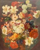 Wolf Thaler (1895 St. Ulrich - 1952 München)Blumenstillleben, Öl auf Leinwand, 75 cm x 61 cm,