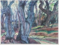 Günter Grass (1927 Danzig - 2015 Lübeck) (F)'Waldlandschaft II', Farbalugrafie auf Papier, 2000,