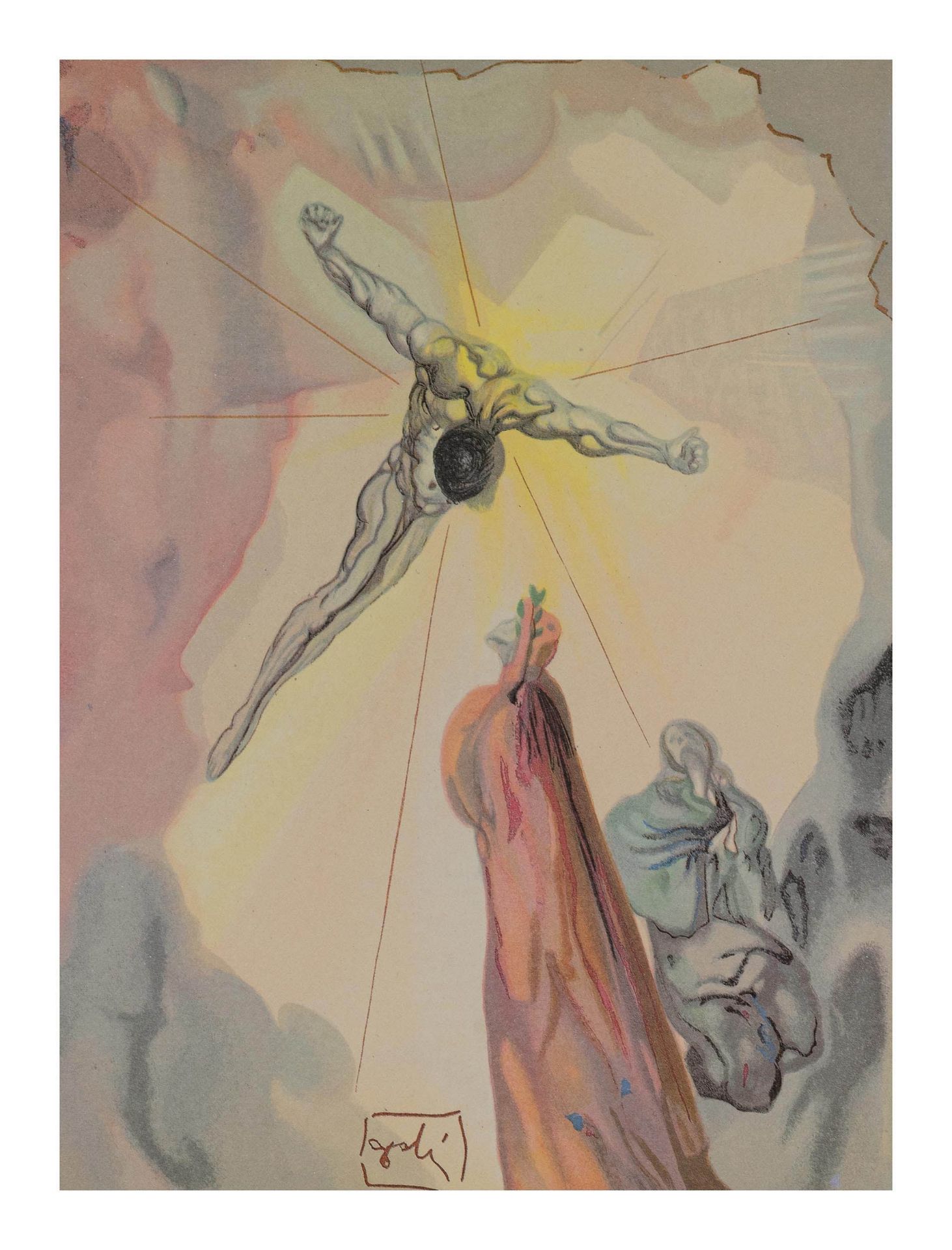 Salvador Dalí (1904 Figueres/Spanien - 1989 ebenda) (F)3-tlg. aus 'Göttliche Kommödie', 'Die Hölle', - Bild 4 aus 7