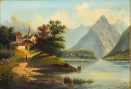 Jacobus Johannes van Poorten (1841 Deventer - 1914 Hamburg)Norwegische Fjordlandschaft, Öl auf