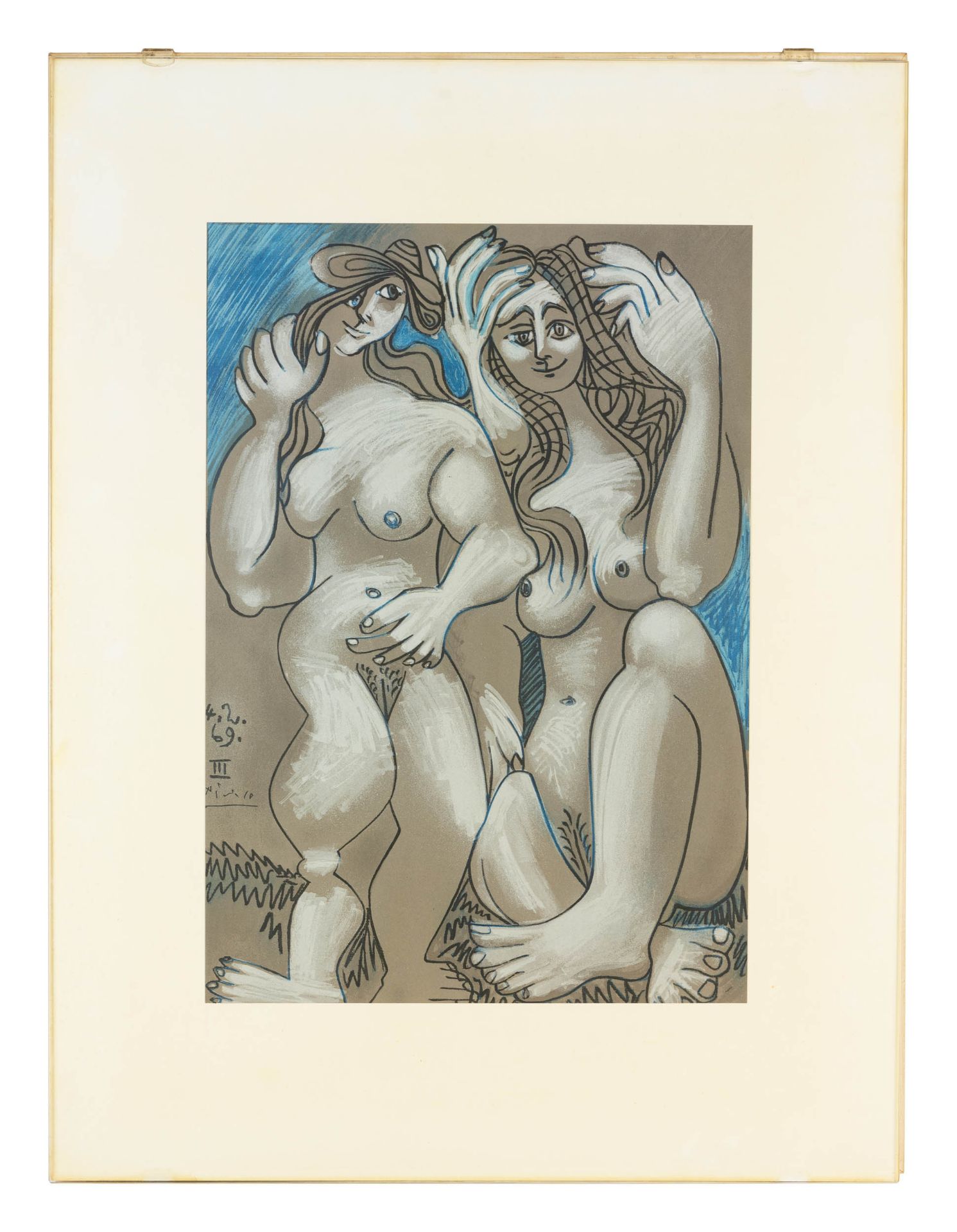 Pablo Picasso (1881 Malaga - 1973 Mougins) (F)Deux nues, Farblitografie auf Papier, nach Pablo - Bild 3 aus 3