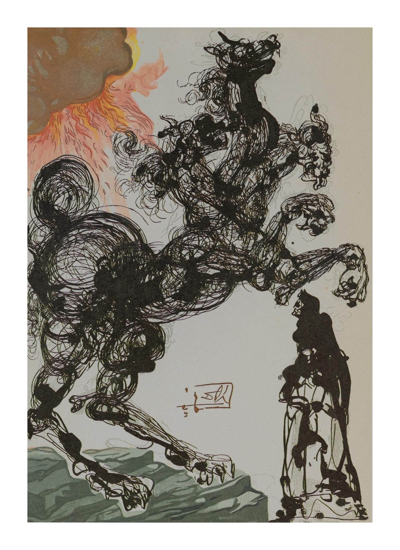 Salvador Dalí (1904 Figueres/Spanien - 1989 ebenda) (F)3-tlg. aus 'Göttliche Kommödie', 'Die Hölle', - Bild 2 aus 7