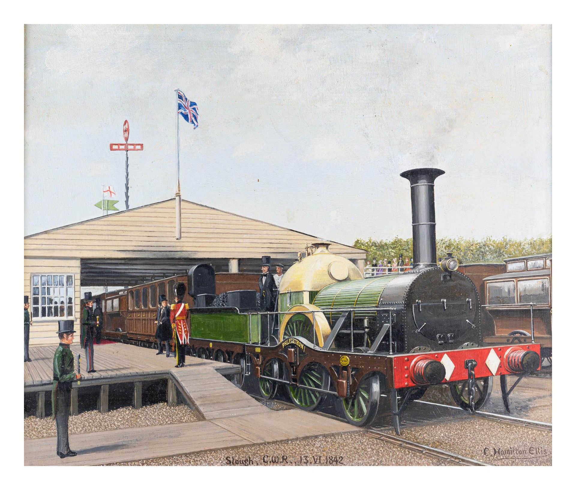 Cuthbert Hamilton-Ellis (1909 Merton - 1987 unbekannt)'Queen Victoria's first train journey Slough-