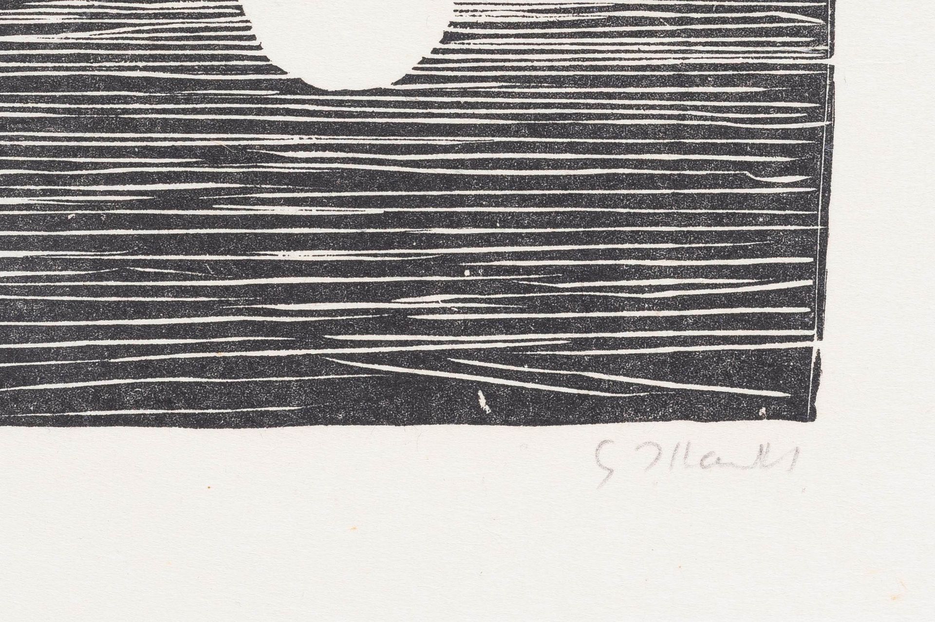 Gerhard Marcks (1889 Berlin - 1981 Burgbrohl) (F)'Kranichschwarm', Holzschnitt auf Japanpapier, - Bild 4 aus 4