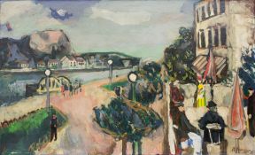 Peter Janssen (1906 Bonn - 1979 Berlin)Promenade von Remagen, 1930, Öl auf Leinwand, 56,5 cm x 92