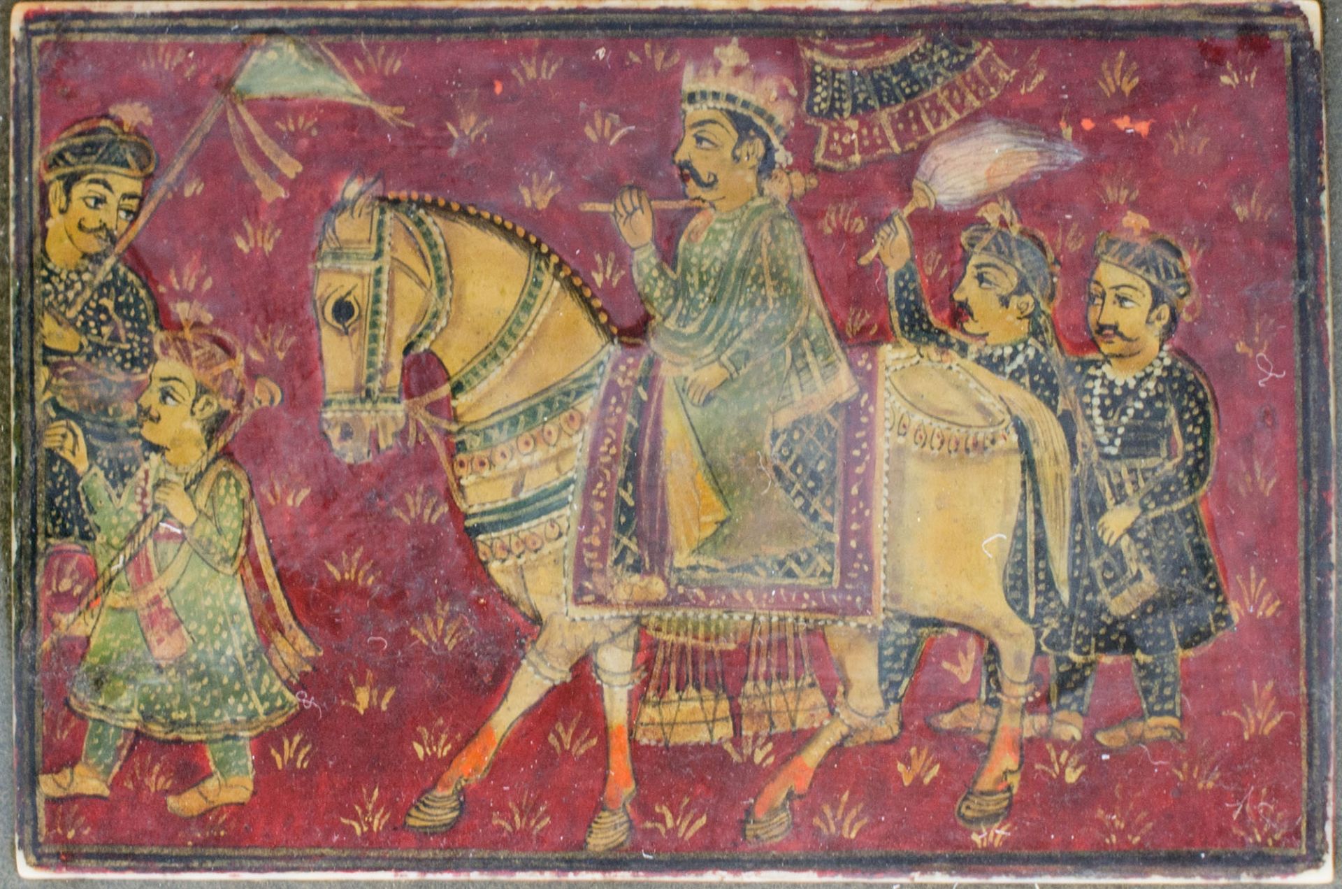 Elfenbein-Miniaturmalerei4-tlg., Persien, Indien, 19. Jh., opake Wasserfarben auf Elfenbein, 10,5 - Bild 4 aus 4