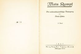 Prachtausgabe 'Mein Kampf'Adolf Hitler, 1925 und 1927, Verlag Franz Eher Nachfolger GmbH München