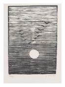 Gerhard Marcks (1889 Berlin - 1981 Burgbrohl) (F)'Kranichschwarm', Holzschnitt auf Japanpapier,