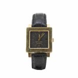 Bulgari 'Quadrato' Automatik, Gehäuse 750 Gelbgold, Maße 39 mm x 29 mm, Armband Leder, Original-