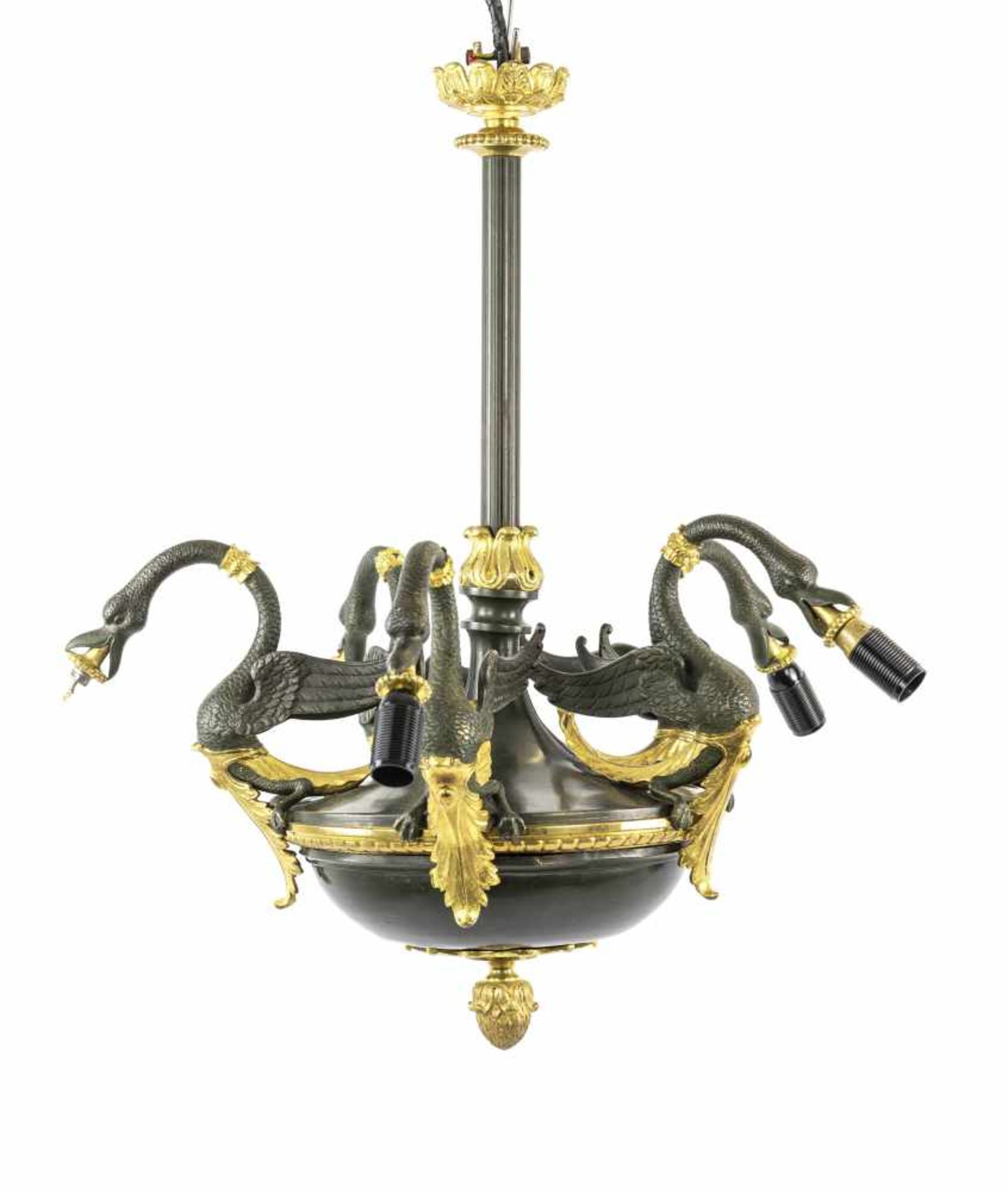 Kronleuchter Frankreich, Empirestil, Anfang 20. Jh., Bronze und Metall, partiell vergoldet, Höhe