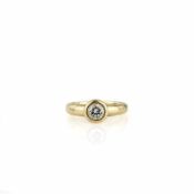 Solitair-Ring 585 Gelbgold, punziert, mit zentralem Brillant, ca. 0,5 ct, M-N, vs, Ringdurchmesser